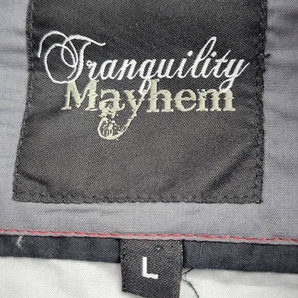 Tranquility Mayhem Long Sleeve Button Up Shirt Men's Size Large Gray Classic Top - Picture 4 of 10